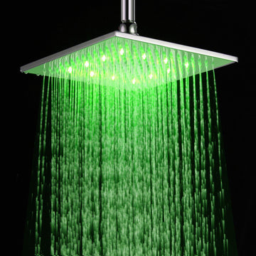 10 Inch Modern Stylish Square Brushed Nickel Rain Shower Head Solid Brass
